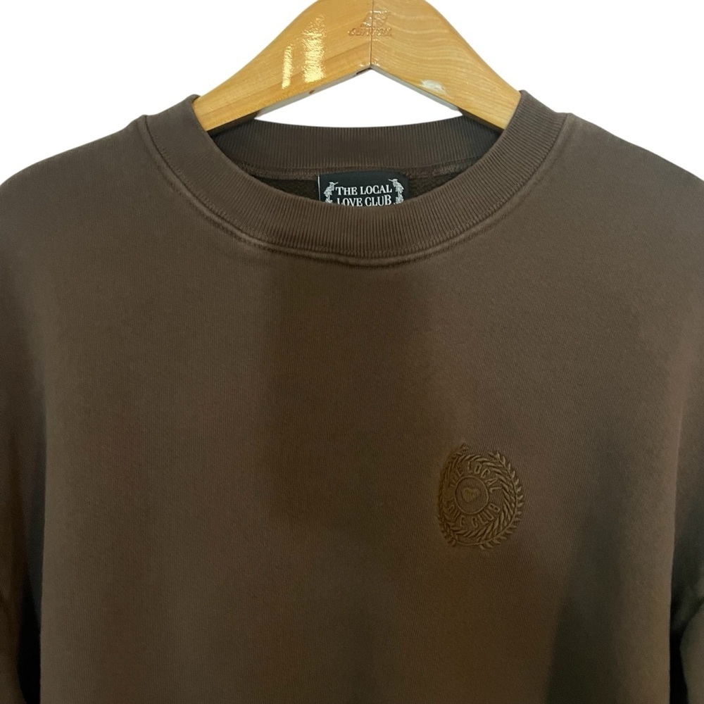 THE LOCAL LOVE CLUB Vitals Crew Neck Sweatshirt in Oak - Picture 4 of 10